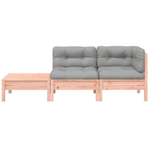  Vrtna sofa s jastucima i tabureom od masivnog drva duglazije Slike