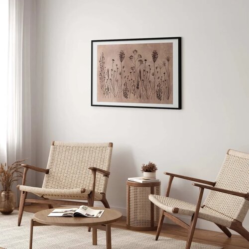  Plakat Field Flowers - black plants on a lime wash background 42x29.7 Cijene
