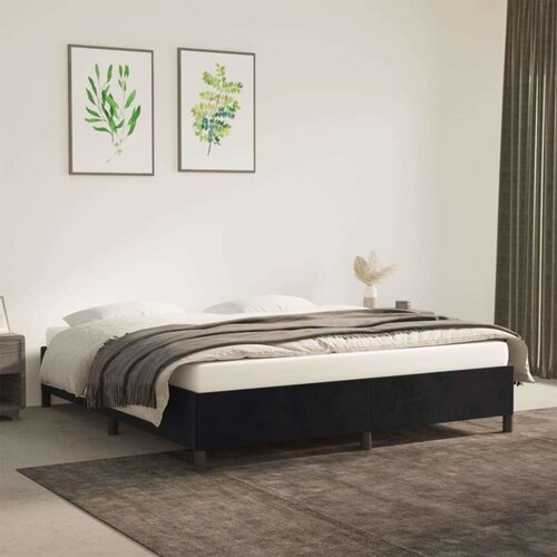  Posteljni okvir črna 180x200 cm žamet, (20724115) Slike