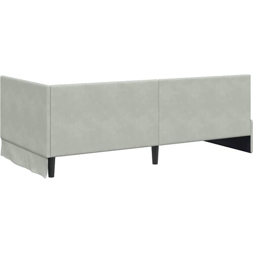  Kutni krevetni okvir s madracem 2 kom. Svjetlosiva 90 x 200 cm Slike