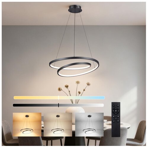  Brilagi-LED prigu&scaron;iva luster na sajli TWISTER LED/48W/230V &Oslash; 50 cm crna + daljinski upravljač Cene