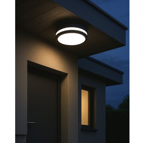  LED kupatilsko stropno svetlo sa senzorom ELL&amp;Eacute;, LED/24W/230V, prečnik 26 cm, IP54, antracit Slike