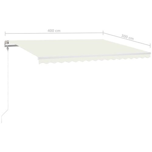  Automatska tenda sa senzorom za vjetar LED 400x300 cm krem Slike