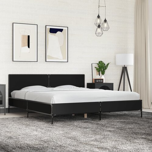 Furnova Posteljni okvir črn 200x200 cm inženirski les in kovina, (21938973) Slike
