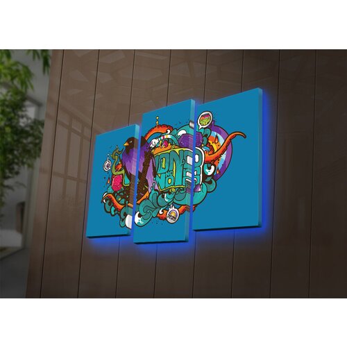 Wallity Set slika sa LED osvetljenjem 3PATDACT-25, 3 Dela Cene