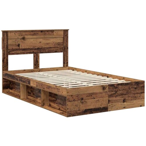  Okvir za krevet s uzglavljem Staro drvo 120 x 200 cm Slike