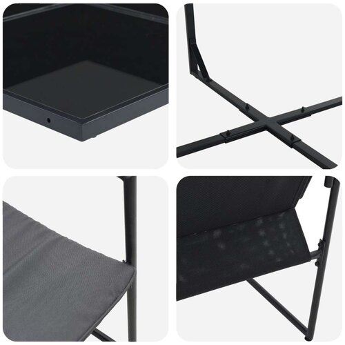 VidaXL Set od 4 Tamno siva Aluminij i staklo Veliki Pro&amp;scaron;irivi Slike