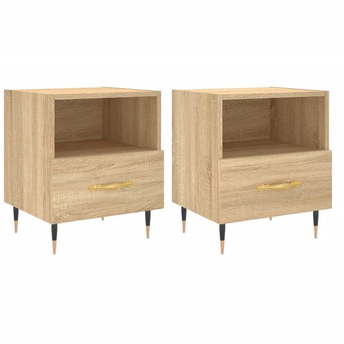  Noćni ormarići 2 kom boja hrasta 40x35x47,5cm konstruirano drvo Slike