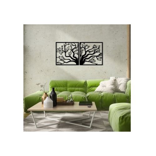 Opviq Zidna dekoracija Drvo, 100x50 cm, 1,2 mm, Crna Slike