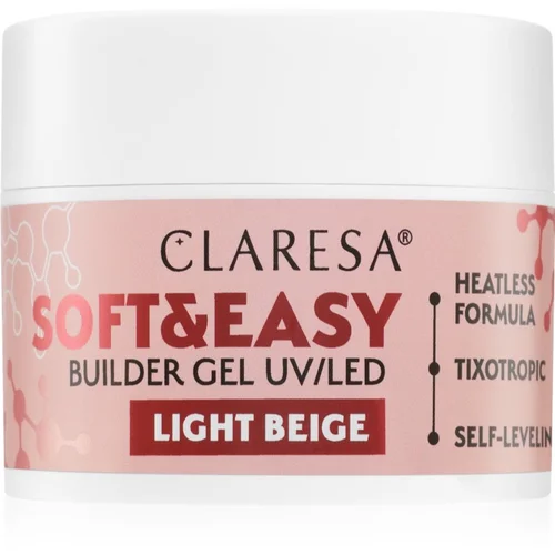 Claresa Soft&Easy Builder Gel bazni gel lak za nokte nijansa Light Beige 45 g