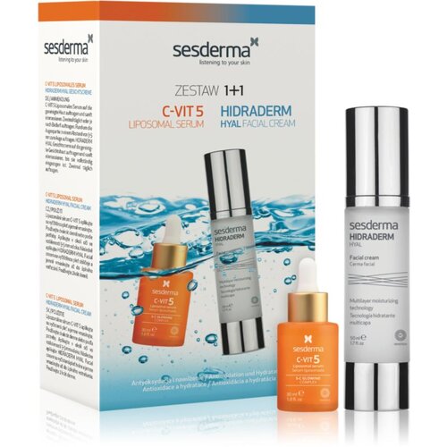 Sesderma Set C-Vit 5 + Hidraderm Hyal darilni set za osvetljevanje kože in hidratacijo 2 kos Slike