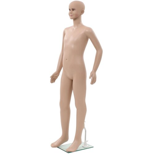 vidaXL Celotna otroška izložbena lutka s stekleno osnovo bež 140 cm Cene