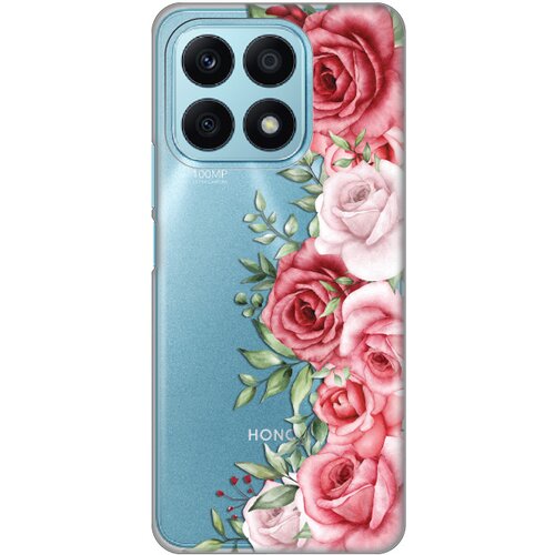 Silikonska maska za Honor X8a Wild Roses Print Skin providna Cene