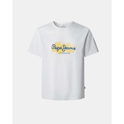 PepeJeans Majice s kratkimi rokavi PM509959 MILTON TEE Bela Slike