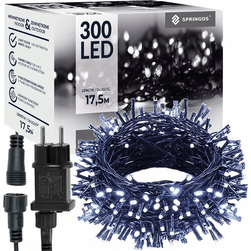 springos BOŽIČNE LUČKE 300 LED ZUNANJA FIKSNA SVETLOBNA SVETLEČA ZAVESA IP44, (21638559) Cene
