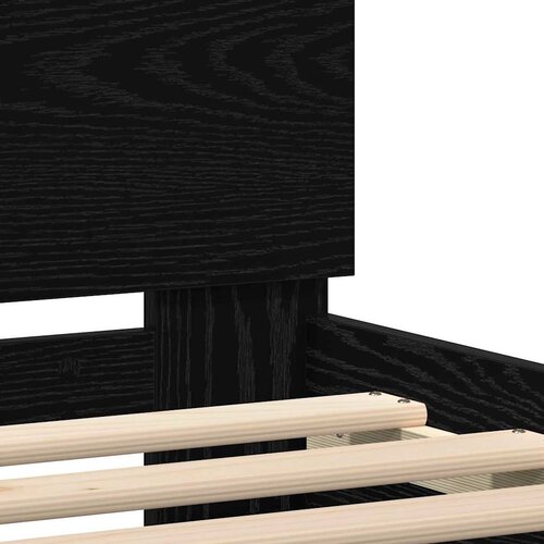  Krevetna konstrukcija Crni hrast 150 x 200 cm Konstruirano drvo Slike
