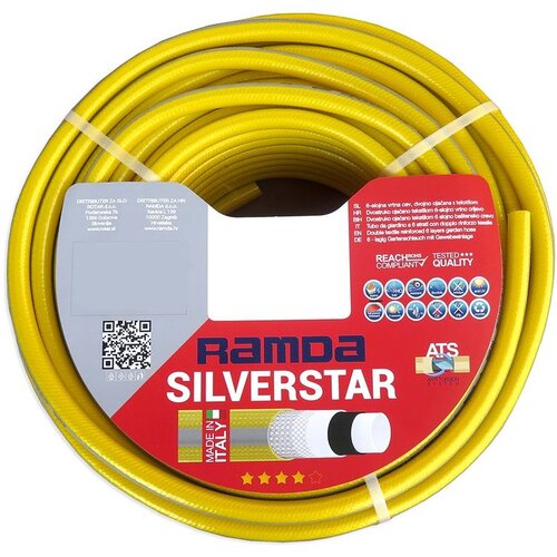 Ramda Vrtno crijevo SILVERSTAR 25m, 3/4" (19mm) - 6 slojeva s dvostrukim ojačanjem Cijene