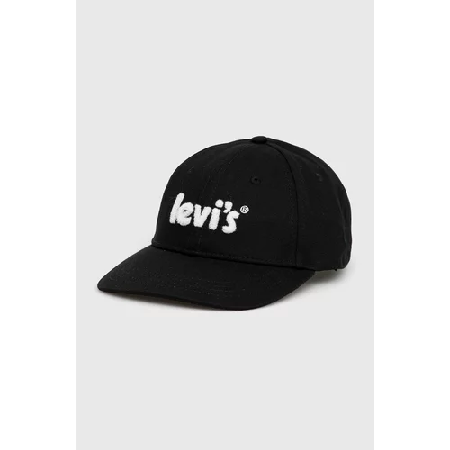 Levi's Pamučna kapa boja crna