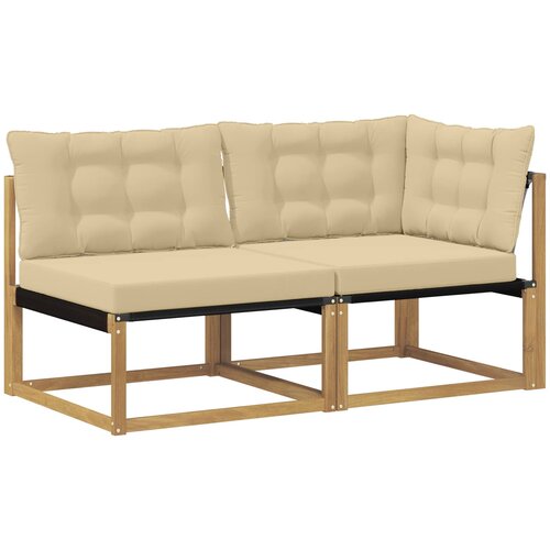  Set vanjskih sofa Čvrsto drvo akacije Bijela Slike