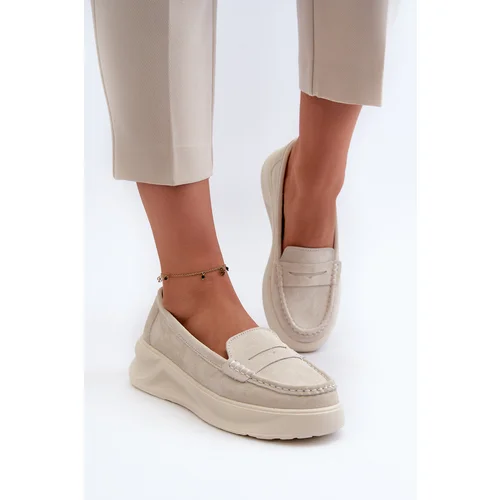 Kesi Suede women's loafers light beige Filidia