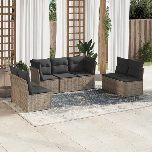 vidaXL 7-dijelni set vrtnih sofa sivi od poliratana Cijene