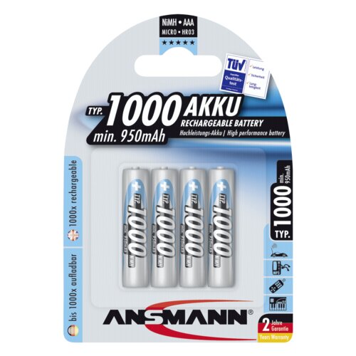 Ansmann 1x4 NiMH rech. battery 1000 Micro AAA 950 mAh Cijene