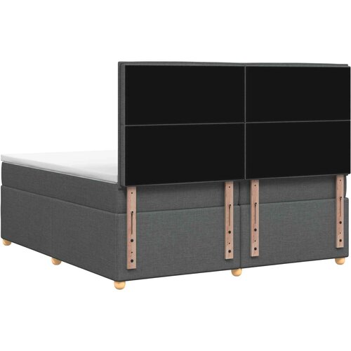  Boxspring krevet s madracem Tamnosiva 200 x 200 cm Tkanina Slike