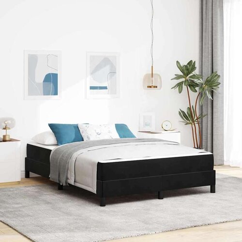 Box Postelja z vzmetnico z vzmetnico Črna 160 x 220 cm blago, (5000106137) Cene