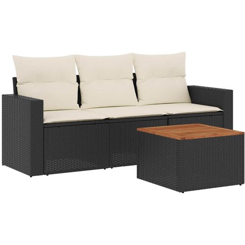  4-dijelni set vrtnih sofa od poliratana s jastucima sivi Slike