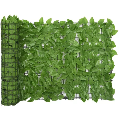 vidaXL Balkonsko platno z zelenim listjem 500x75 cm
