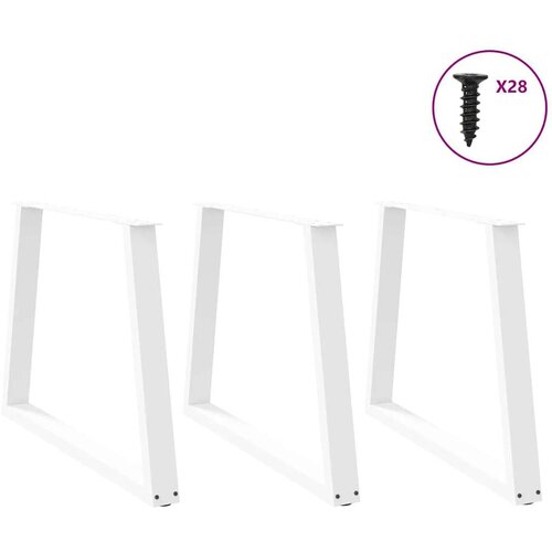  Noge za blagovaonski stol V-oblika 3 kom bijele 90x(72-73 3) cm Slike