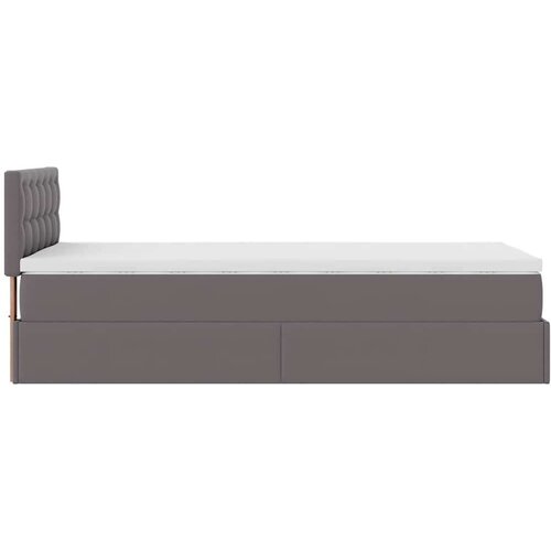 VidaXL Otomanski okvir kreveta s madracem sivi 90x190cm umjetna koža Slike