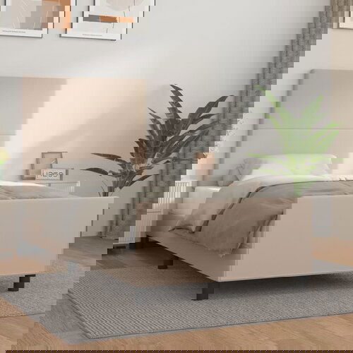 vidaXL Posteljni okvir z vzglavjem kapučino 90x190 cm umetno usnje Cene