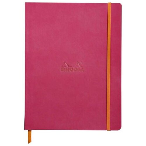  Notes B5, Rhodia Rhodiarama, meke korice, s gumicom, diktando crte, raspberry Slike