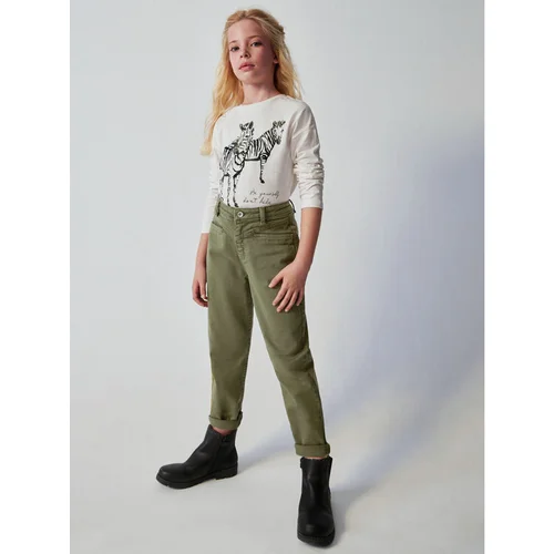 Mayoral Hlače iz tkanine 7.510 Khaki Regular Fit