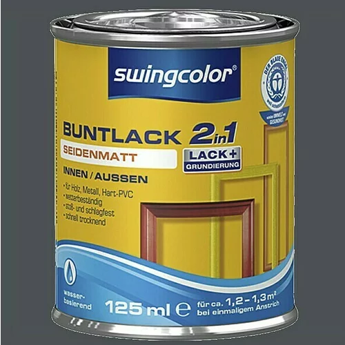 SWINGCOLOR Barvni lak 2v1 Swingcolor (antracitno siva, svilnato mat, 125 ml)