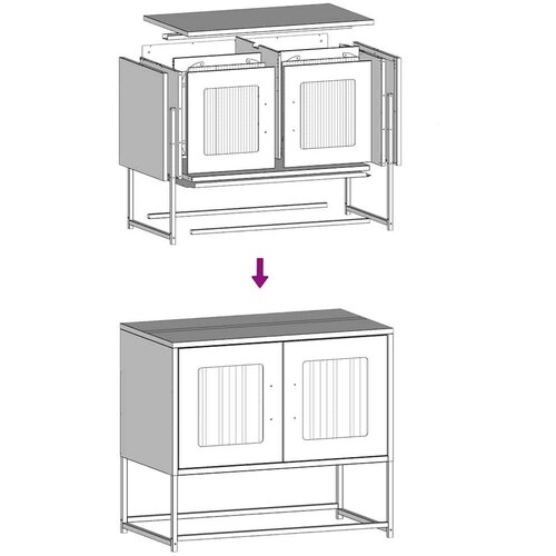 VidaXL TV ormarić ružičasti 68x39x60,5 cm hladno valjani čelik Slike