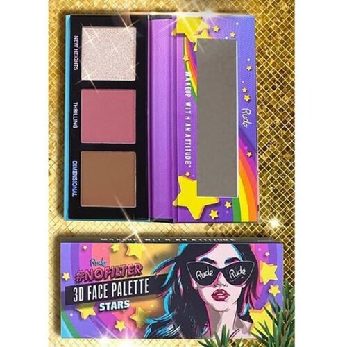 Rude Cosmetics paleta za lice nofilter 3D - stars Slike