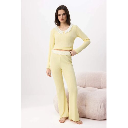 TRENDYOLMILLA ženski set pidžama Thmss26Pt00016, žuta-žuta Slike