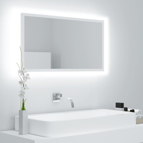 vidaXL LED kupaonsko ogledalo bijelo 80x8,5x37 cm konstruirano drvo Cijene