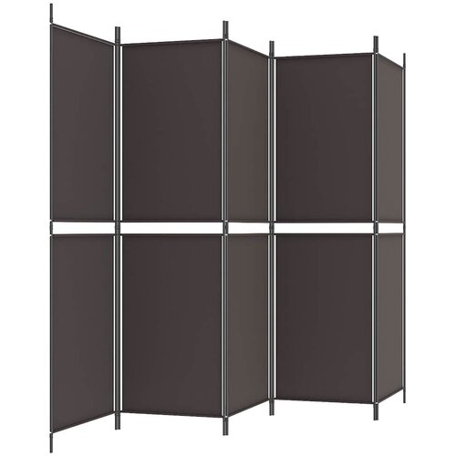  pregrada s 5 panela smeđa 250x180 cm od tkanine Slike