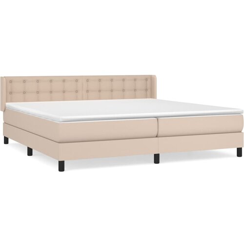  Krevet box spring s madracem cappuccino 200x200cm umjetna koža Slike