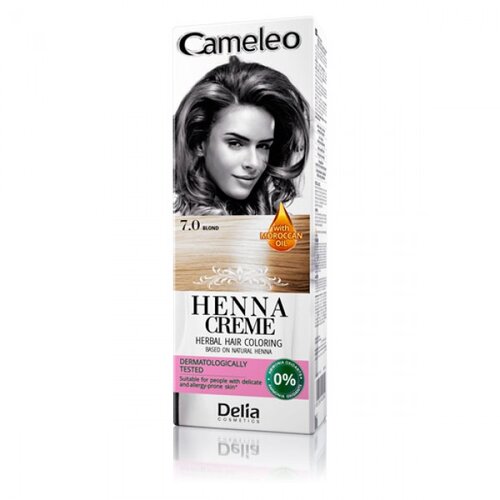 Delia Farba za kosu bez amonijaka, na bazi prirodne kane (Hene) CAMELEO 7.0 - Plava 75g Slike