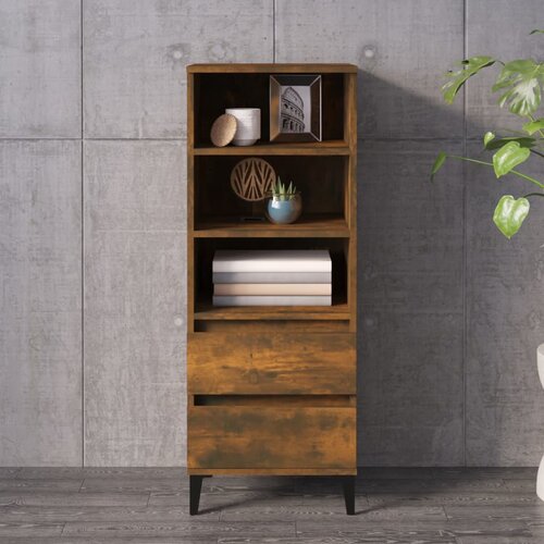 VidaXL Visoka komoda boja hrasta 40x36x110 cm od konstruiranog drva Slike