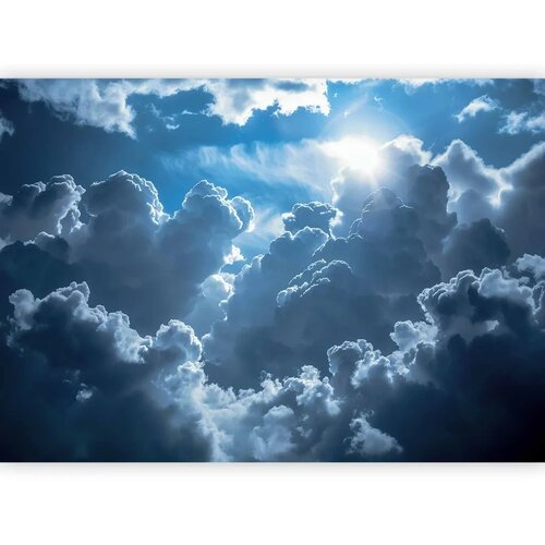  Foto tapeta - Animated Scenery: The Sun Battling with Clouds 100x70 Slike