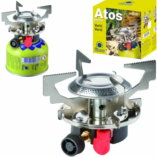 MEVA Plinska peč za kampiranje s plinskimi kartušami (navoj ali ventil) ATOS piezo vžigalnik 1,8kW, (21136093)