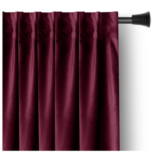 Restilo Bordo rdeča žametna zavesa za delno zatemnitev 140x245 cm Pleat &amp;ndash; Slike