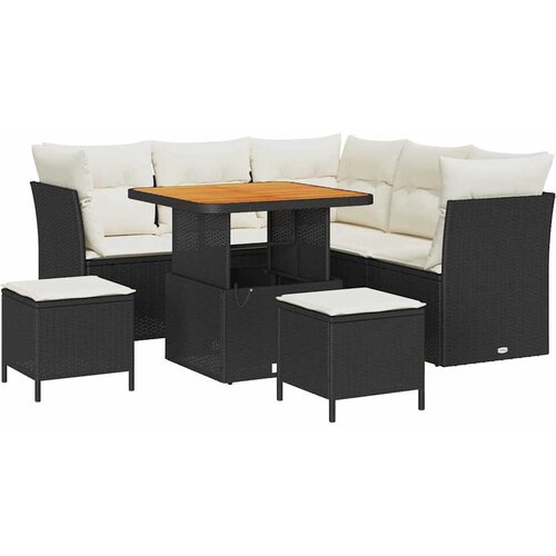  Sjedeća garnitura za vrt 8 kom. Crna poliratan 80 x 80 x 71 cm Slike