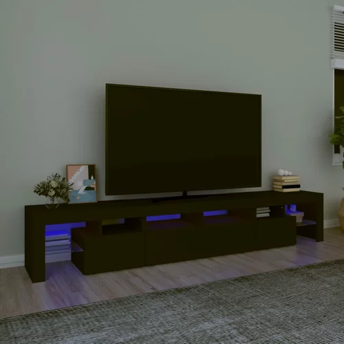 vidaXL TV omarica z LED lučkami črna 230x36,5x40 cm