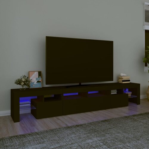 vidaXL TV ormarić s LED svjetlima crni 230x36,5x40 cm Cijene